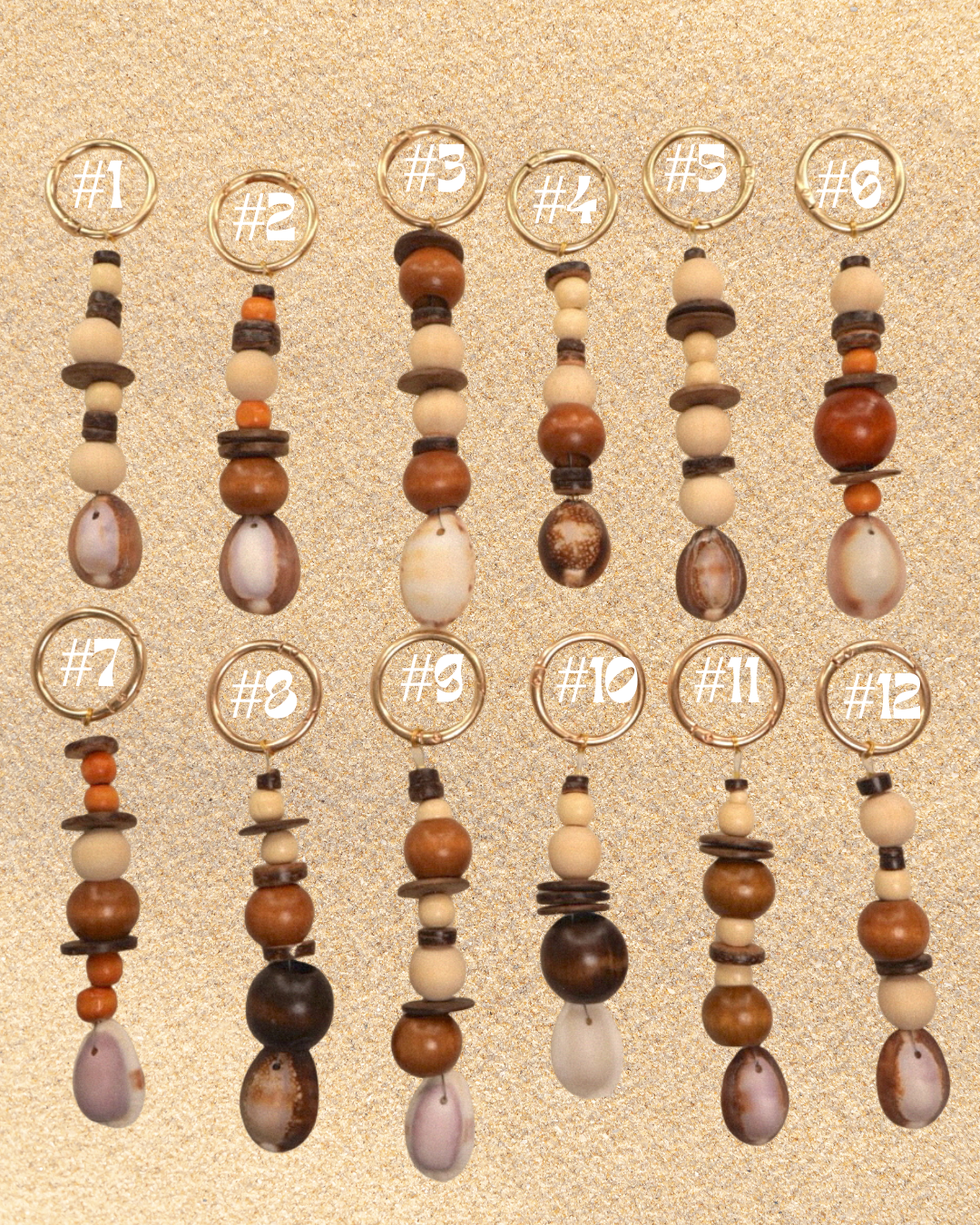 Beaded Cowry Charms